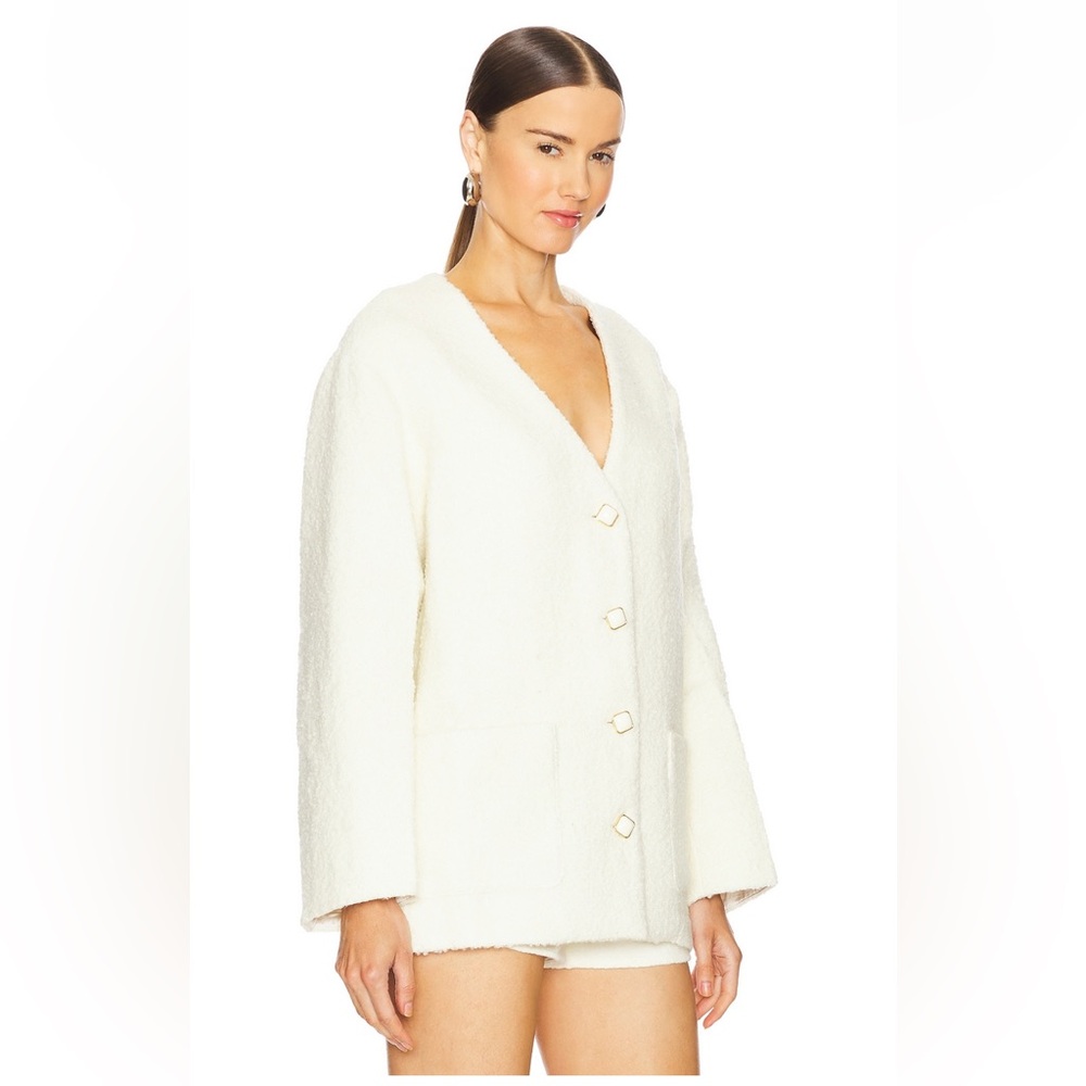 ASTR Maidy Tweed Boucle Textured Blazer Coat in Cream Revolve size small $240 - Picture 6 of 14